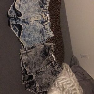 American Apparel High waisted Acid Wash Shorts